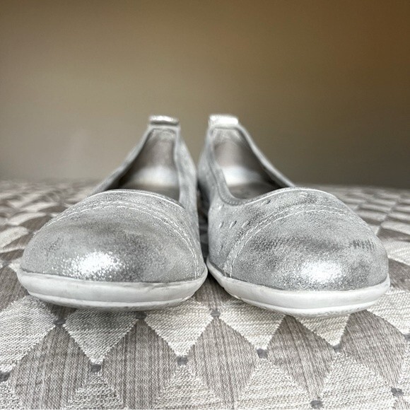 Cellini Spirit Metallic‎ Silver Italian Leather Ballet Flat Women EU 41 US 10 - Picture 8 of 14